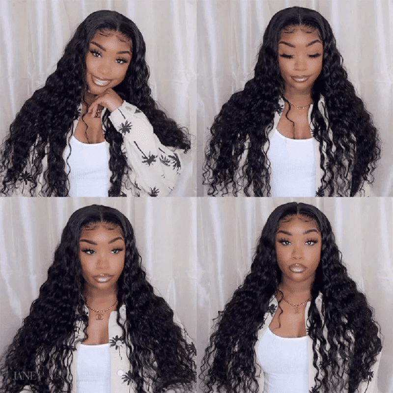 Transparent lace closure wigs Loose Deep wave natural black colored 10inches to 32inches - Image 3