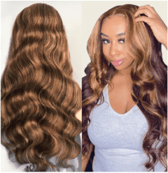 13*4 Frontal Lace Wig 4/27 Colored Body Wave Human Hair Wigs 12'' to 30'' in stock